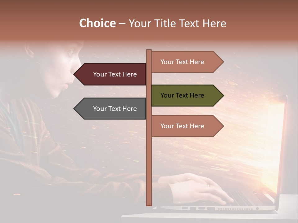 Computer Person Jugendlich PowerPoint Template