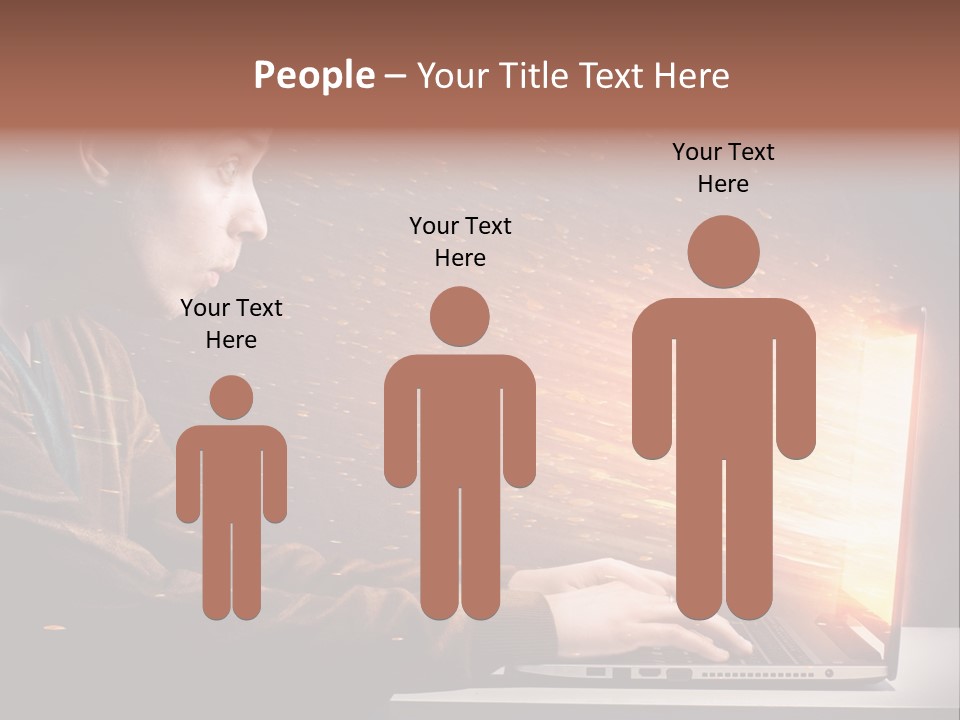 Computer Person Jugendlich PowerPoint Template