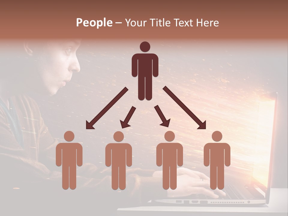 Computer Person Jugendlich PowerPoint Template