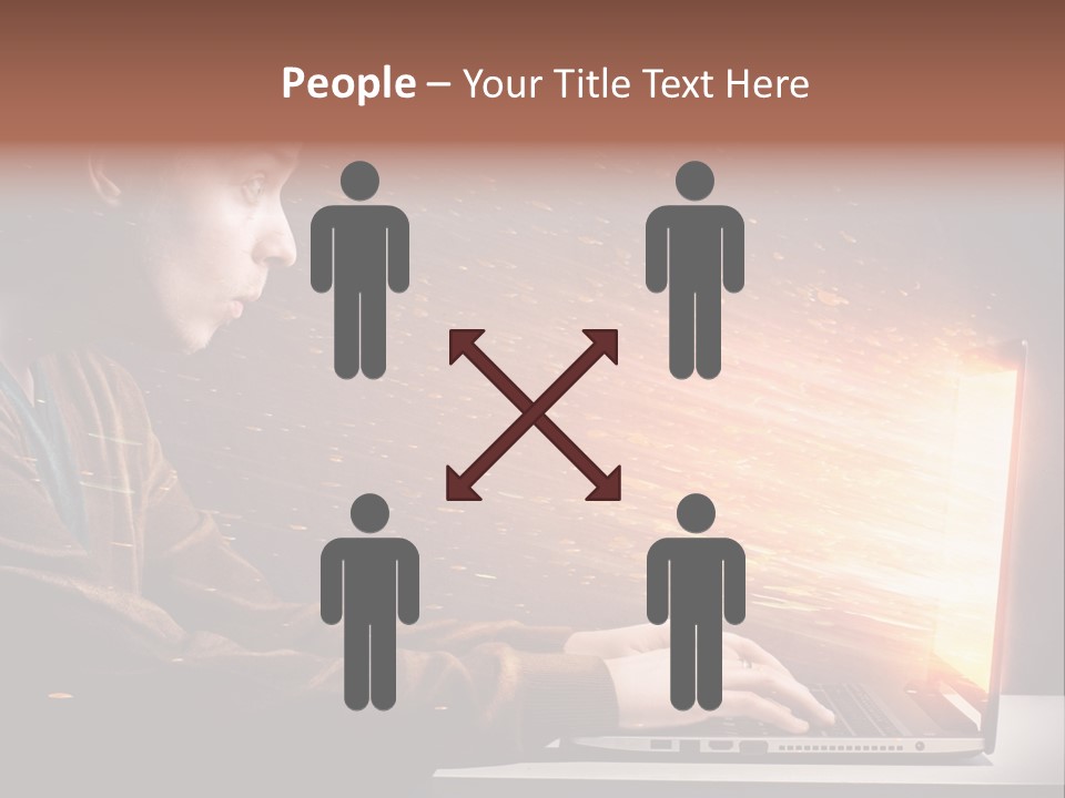 Computer Person Jugendlich PowerPoint Template