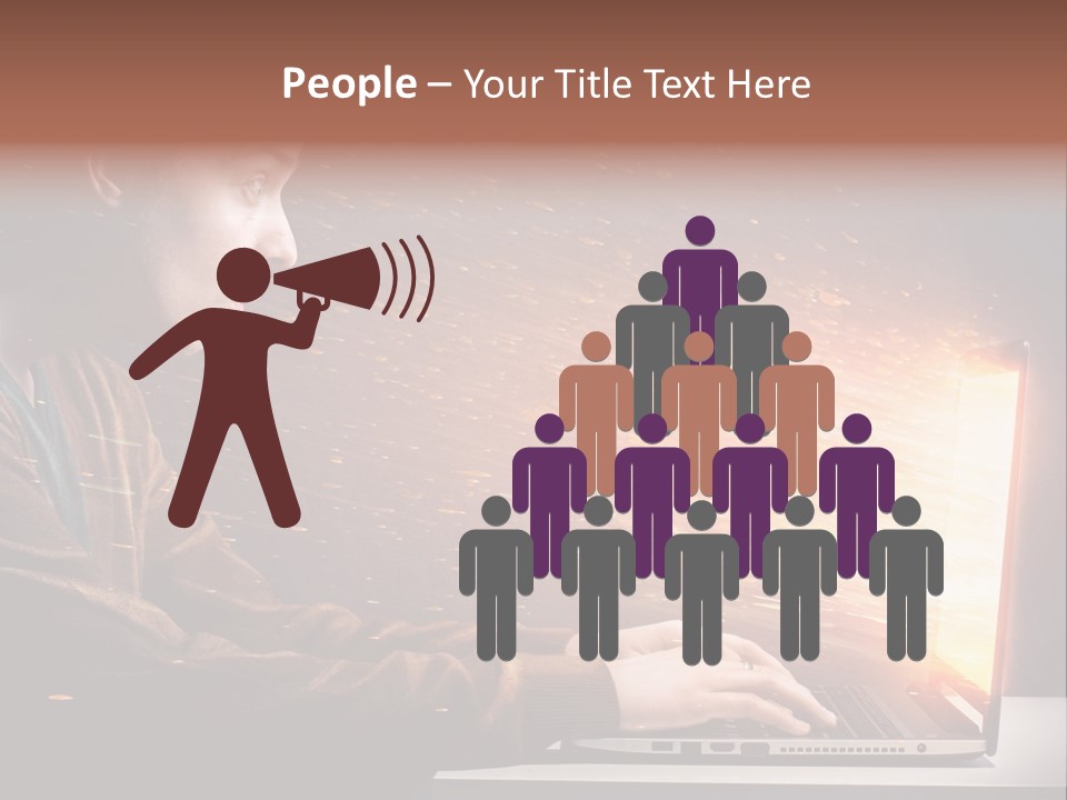 Computer Person Jugendlich PowerPoint Template