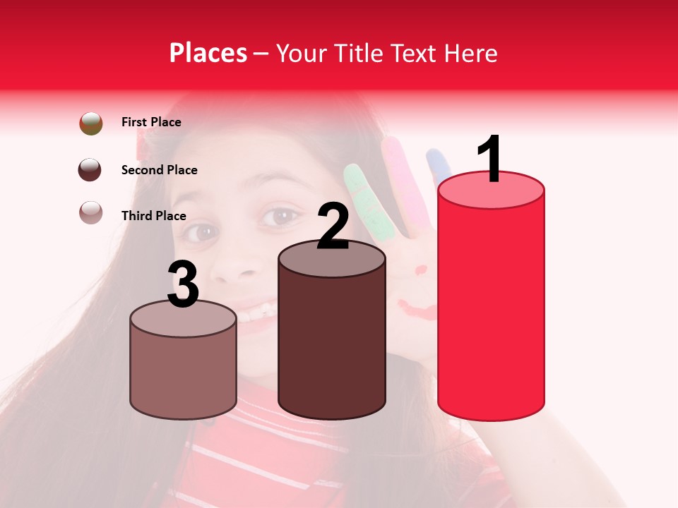 Palm Painted Child Girl PowerPoint Template