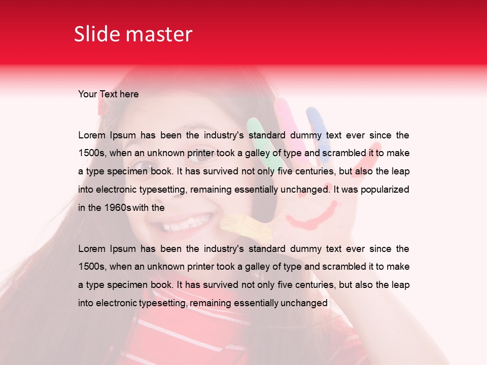 Palm Painted Child Girl PowerPoint Template