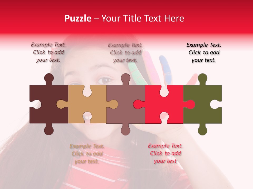 Palm Painted Child Girl PowerPoint Template