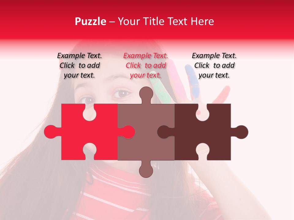 Palm Painted Child Girl PowerPoint Template