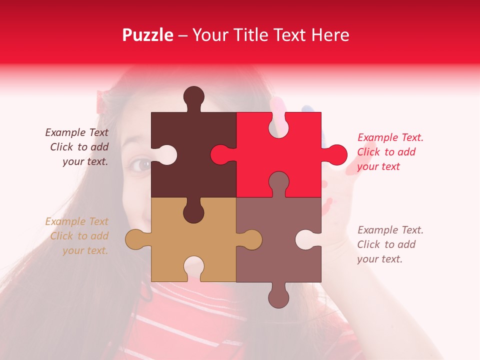 Palm Painted Child Girl PowerPoint Template