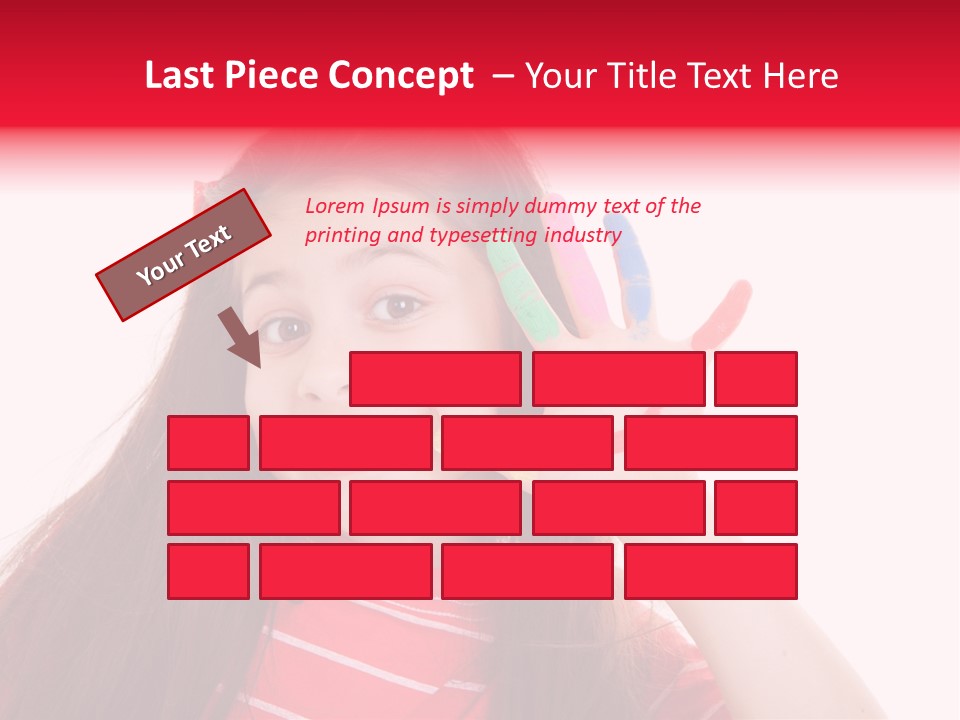 Palm Painted Child Girl PowerPoint Template