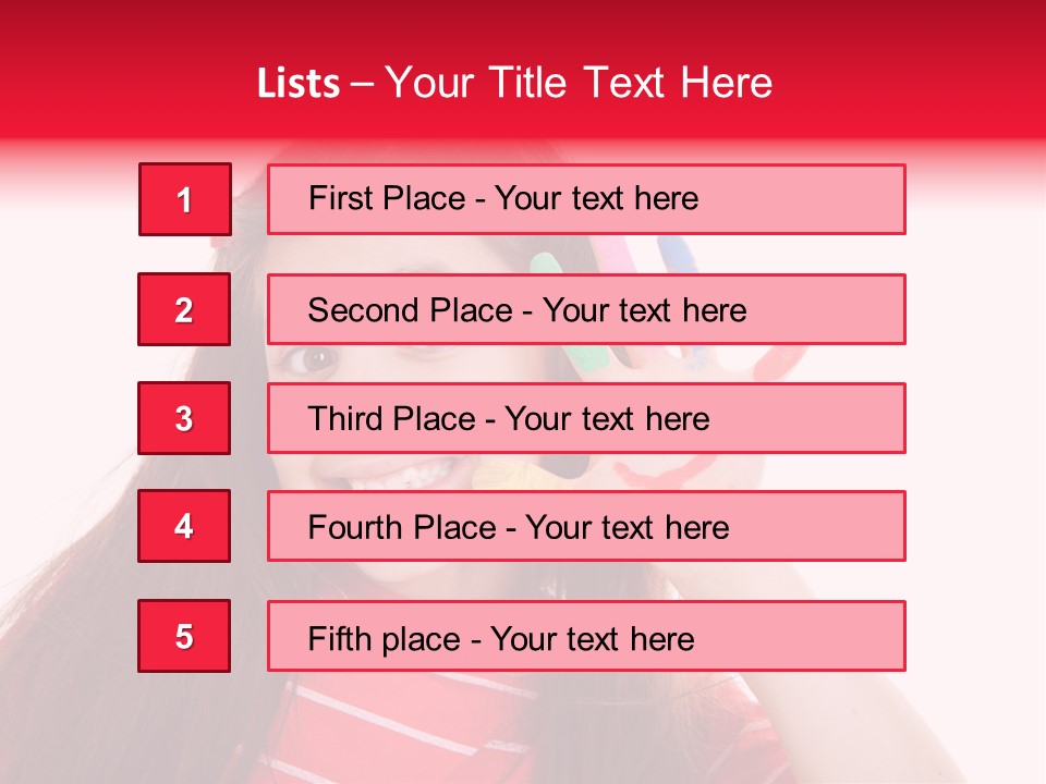 Palm Painted Child Girl PowerPoint Template