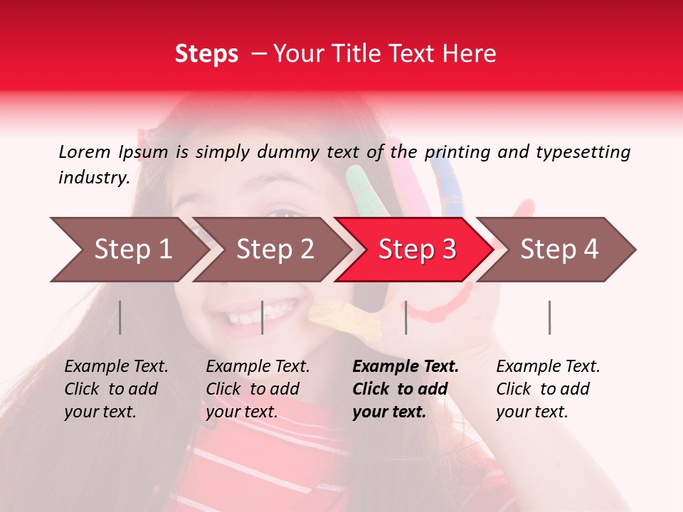 Palm Painted Child Girl PowerPoint Template