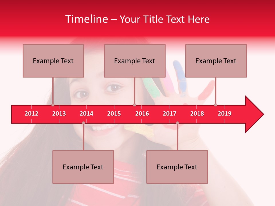 Palm Painted Child Girl PowerPoint Template