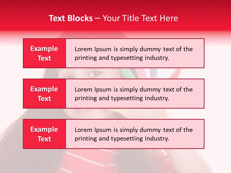 Palm Painted Child Girl PowerPoint Template