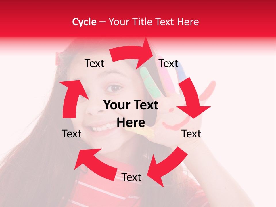 Palm Painted Child Girl PowerPoint Template