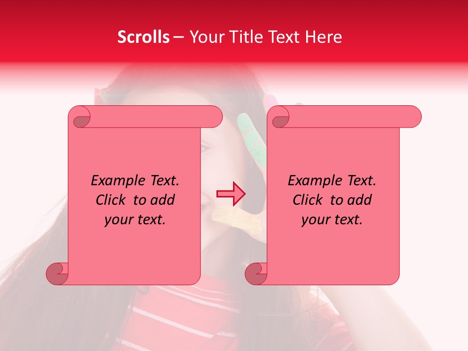 Palm Painted Child Girl PowerPoint Template