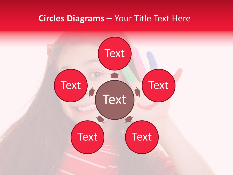 Palm Painted Child Girl PowerPoint Template