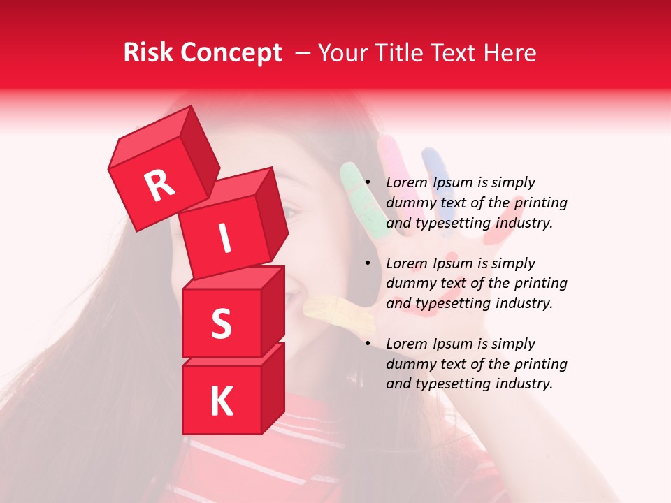 Palm Painted Child Girl PowerPoint Template