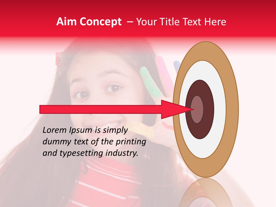 Palm Painted Child Girl PowerPoint Template