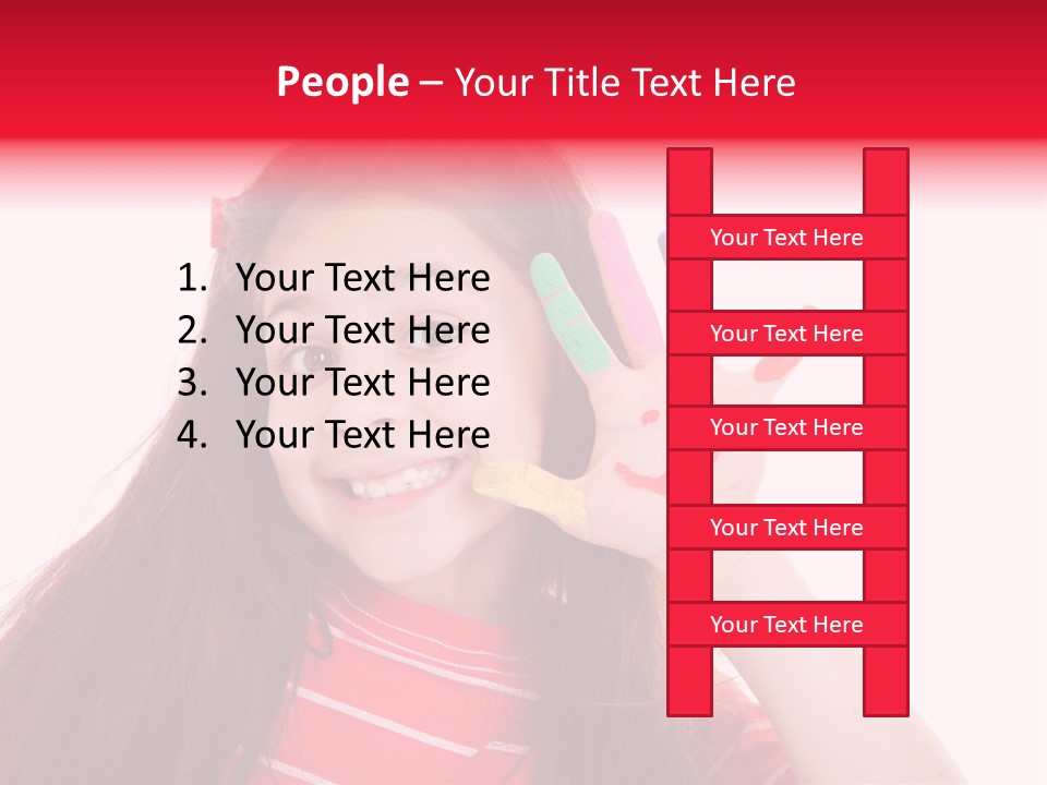 Palm Painted Child Girl PowerPoint Template