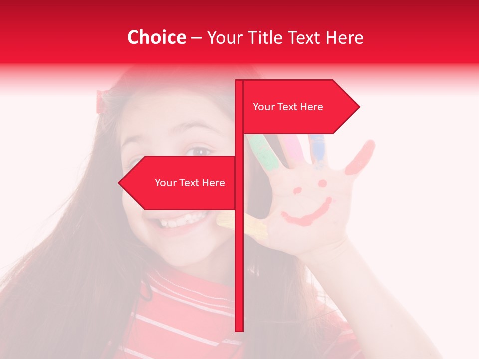 Palm Painted Child Girl PowerPoint Template