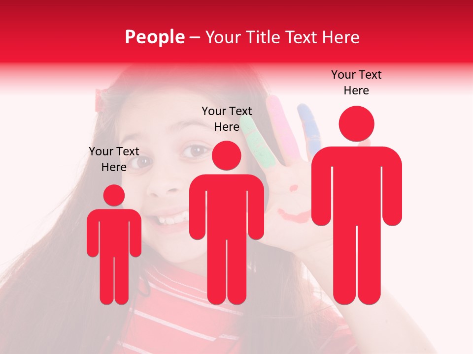 Palm Painted Child Girl PowerPoint Template