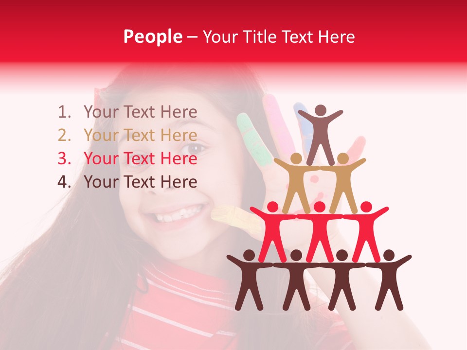 Palm Painted Child Girl PowerPoint Template