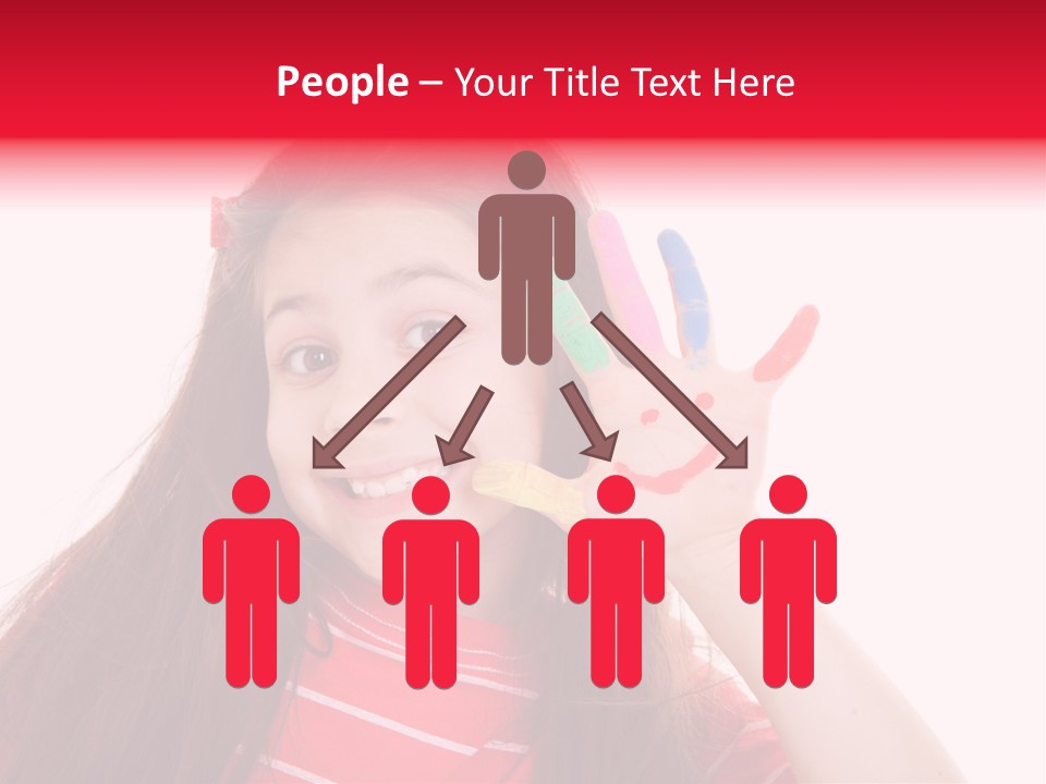 Palm Painted Child Girl PowerPoint Template