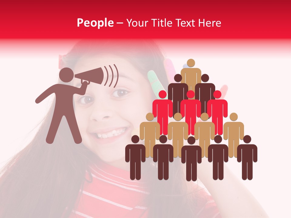 Palm Painted Child Girl PowerPoint Template