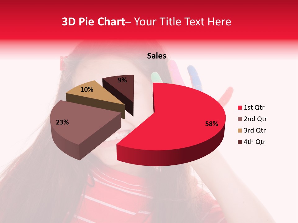 Palm Painted Child Girl PowerPoint Template
