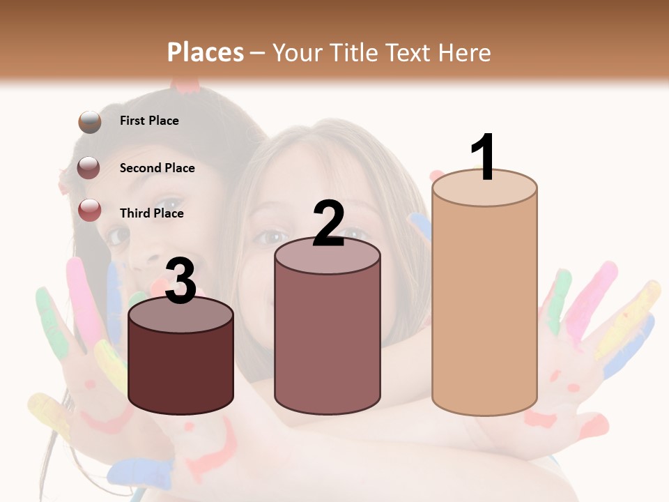 Cute Fingerpaint Female PowerPoint Template