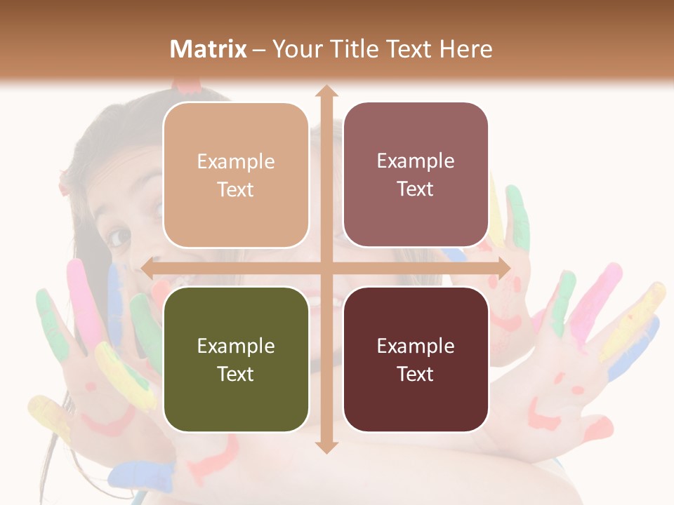 Cute Fingerpaint Female PowerPoint Template