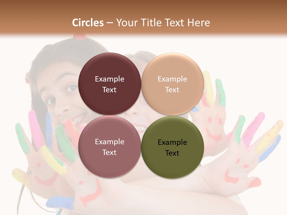 Cute Fingerpaint Female PowerPoint Template