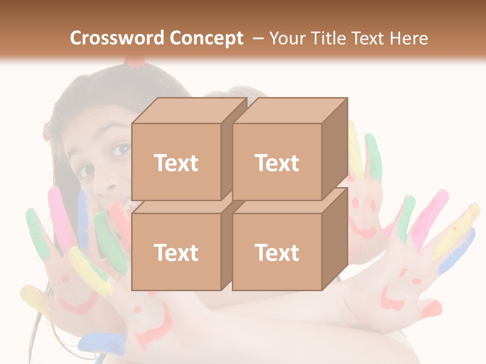 Cute Fingerpaint Female PowerPoint Template