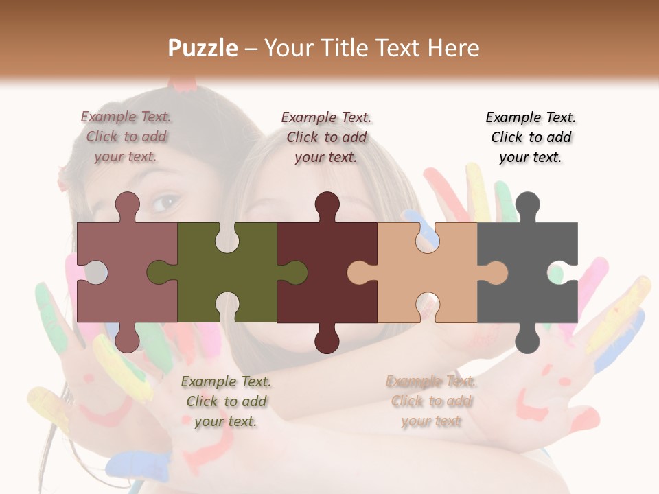 Cute Fingerpaint Female PowerPoint Template