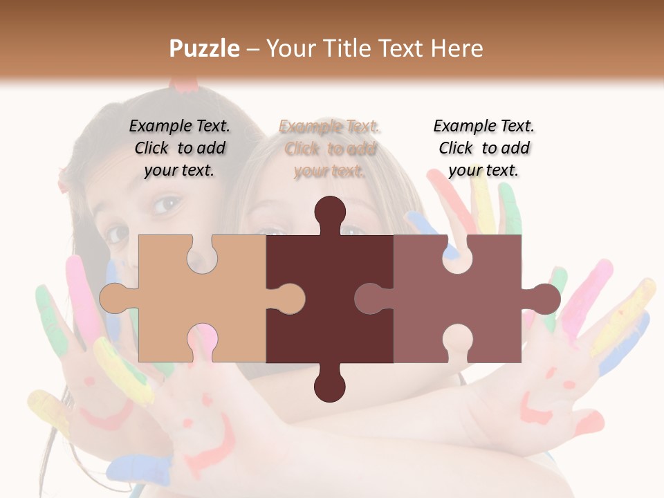 Cute Fingerpaint Female PowerPoint Template