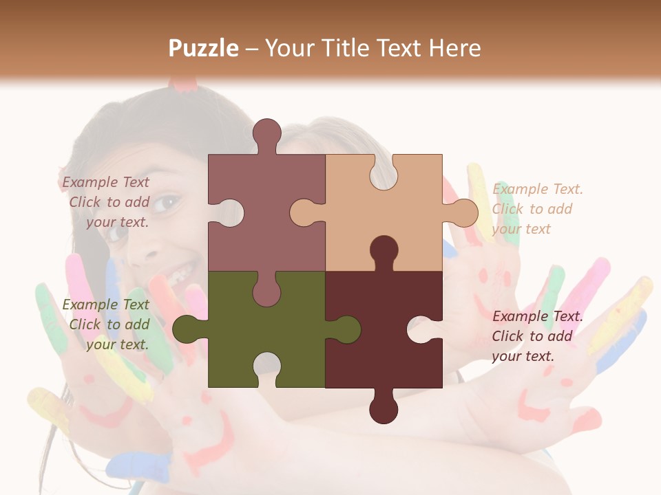 Cute Fingerpaint Female PowerPoint Template