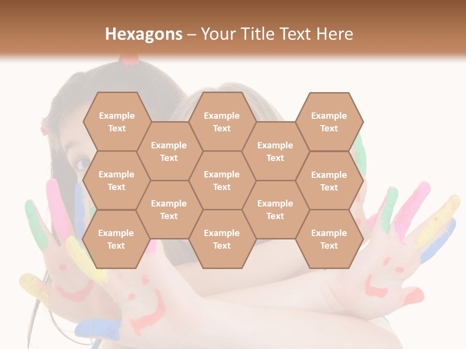 Cute Fingerpaint Female PowerPoint Template