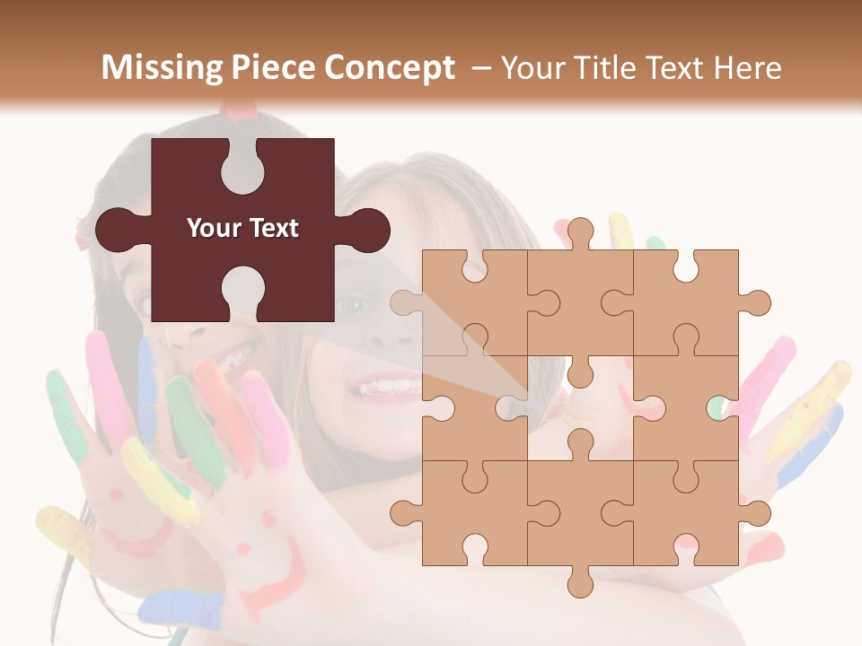 Cute Fingerpaint Female PowerPoint Template