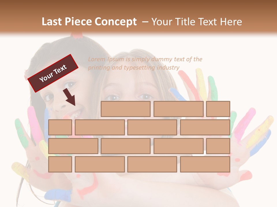 Cute Fingerpaint Female PowerPoint Template