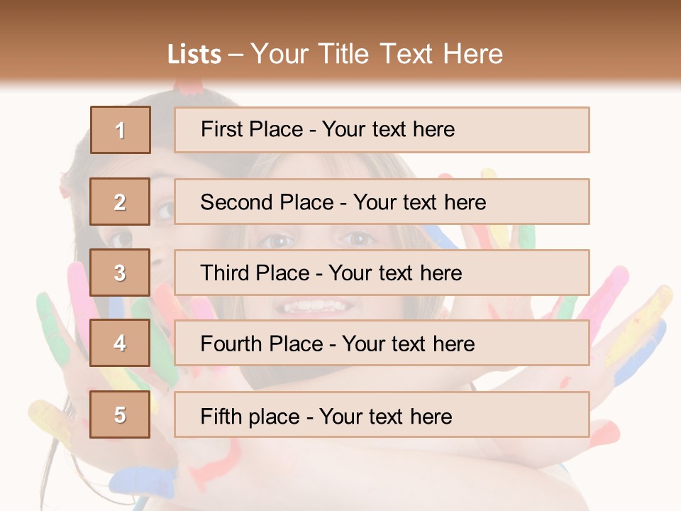 Cute Fingerpaint Female PowerPoint Template