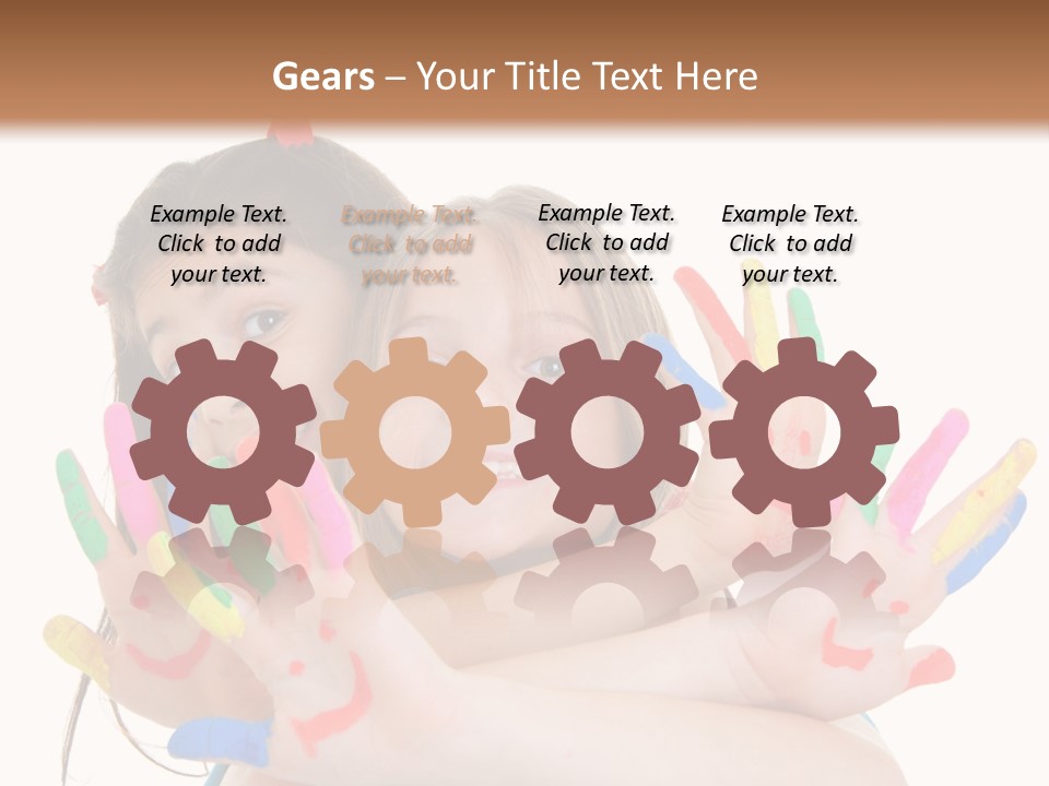 Cute Fingerpaint Female PowerPoint Template