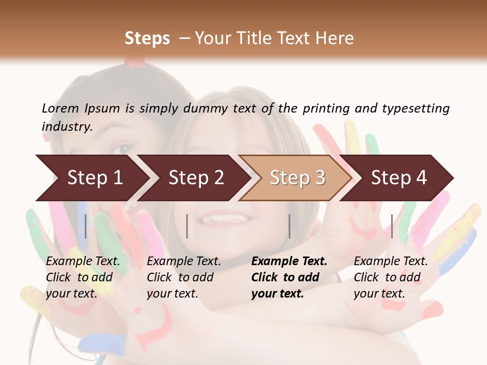 Cute Fingerpaint Female PowerPoint Template