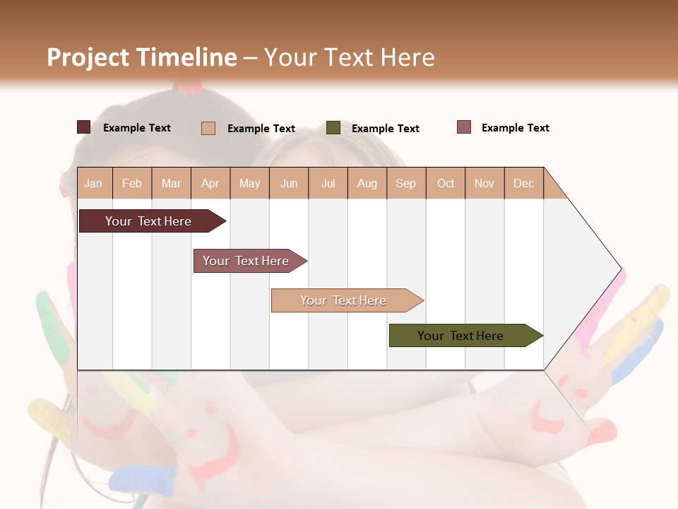 Cute Fingerpaint Female PowerPoint Template