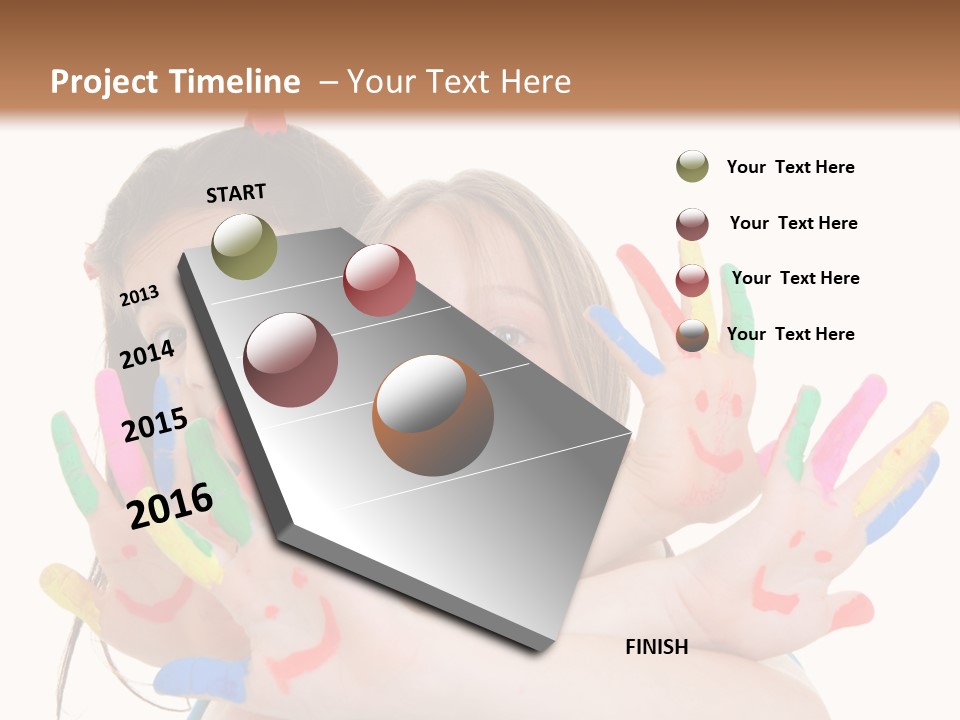 Cute Fingerpaint Female PowerPoint Template