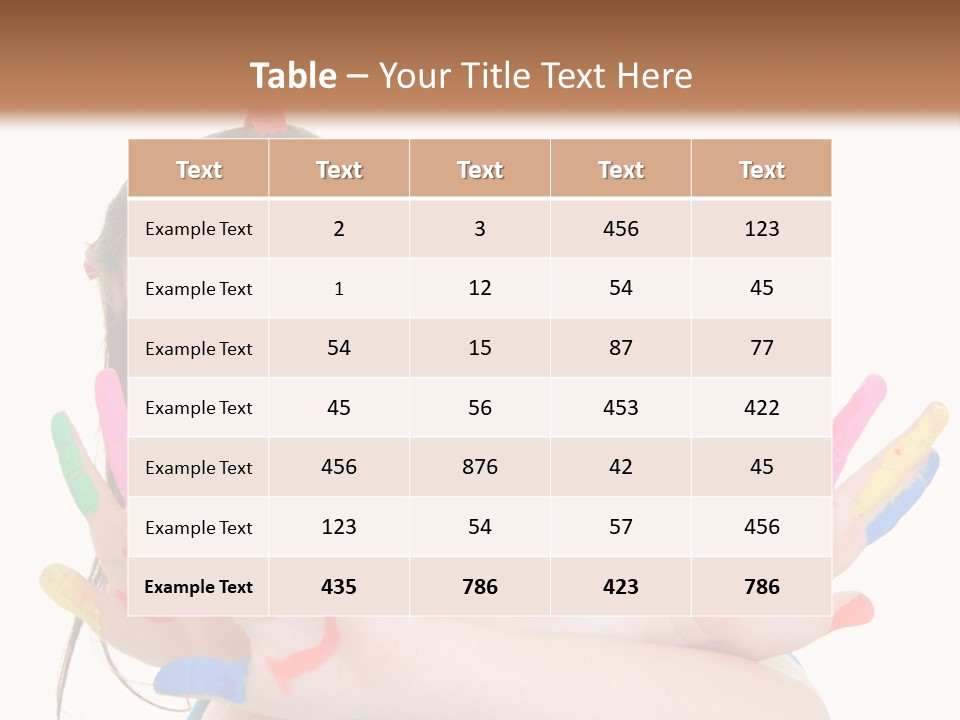 Cute Fingerpaint Female PowerPoint Template