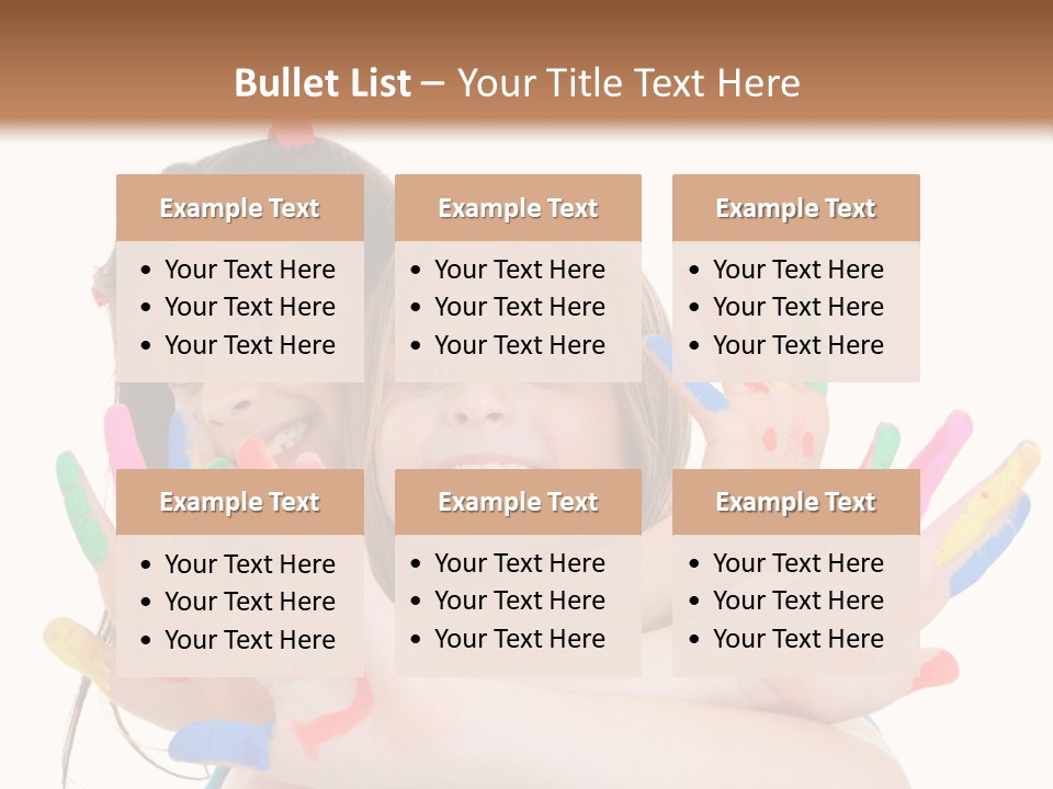 Cute Fingerpaint Female PowerPoint Template