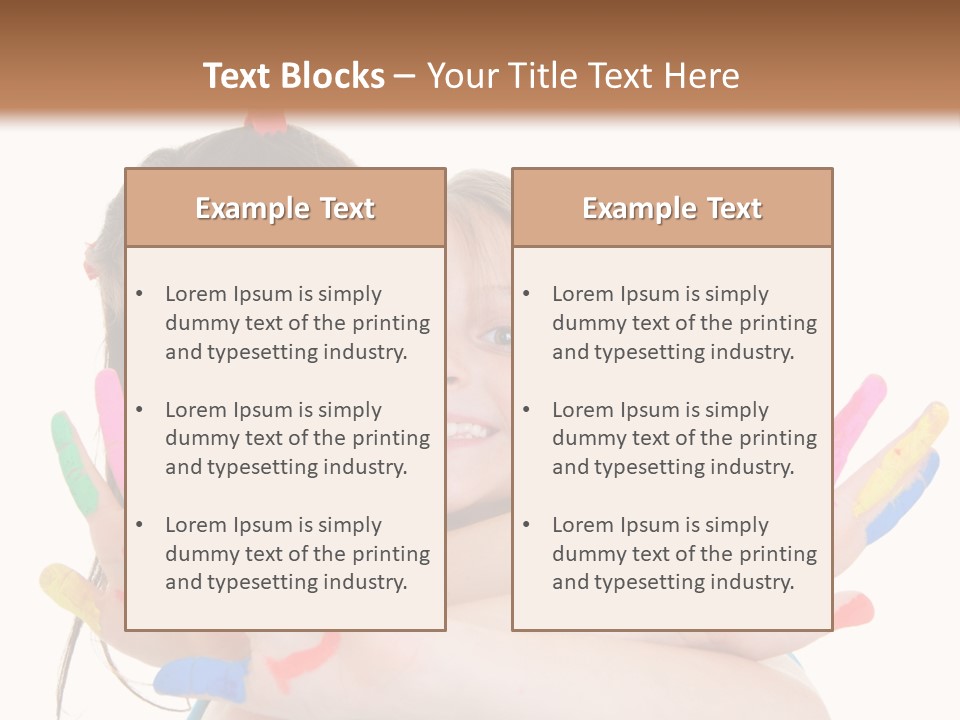Cute Fingerpaint Female PowerPoint Template