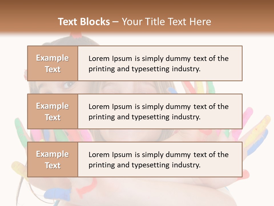 Cute Fingerpaint Female PowerPoint Template