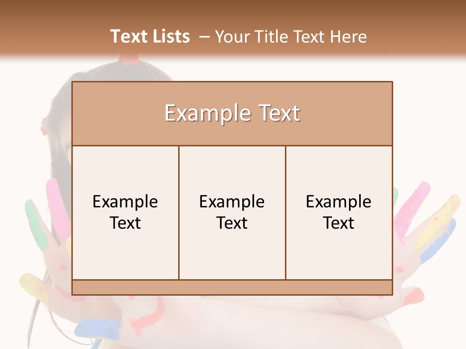 Cute Fingerpaint Female PowerPoint Template