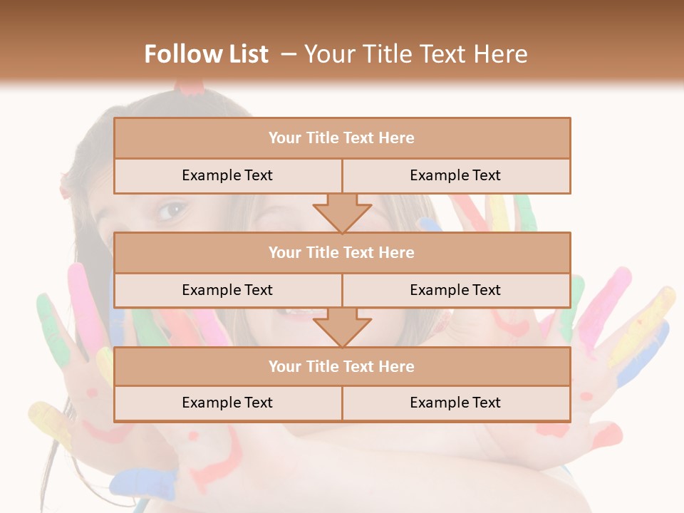Cute Fingerpaint Female PowerPoint Template