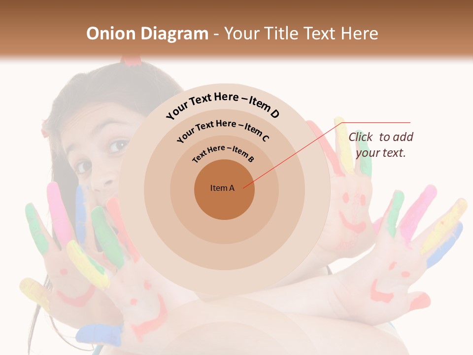 Cute Fingerpaint Female PowerPoint Template