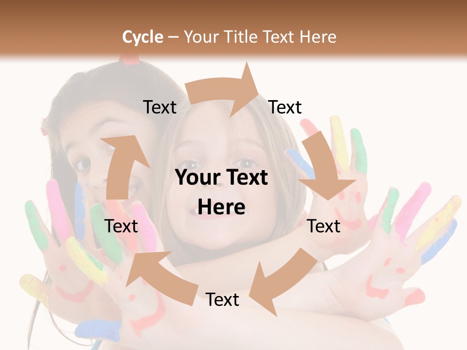 Cute Fingerpaint Female PowerPoint Template